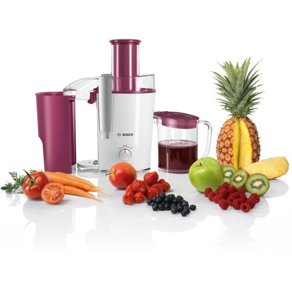 Bosch MES25C0 juice maker Centrifugal juicer Cherry,Transparent,White 700 W Juicers Appliances