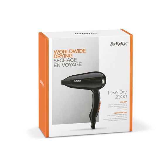 BaByliss  5344E  Travel Dry 2000 2000 W Black Εργαλεία Μαλλιών Περιποίηση Μαλλιών
