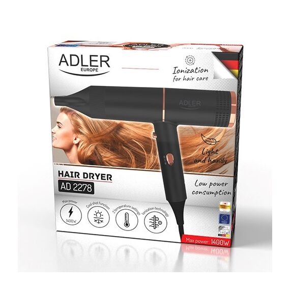 Hair dryer ADLER AD 2278 Black Εργαλεία Μαλλιών Περιποίηση Μαλλιών
