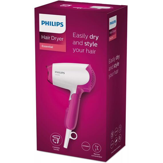 Philips Essential Care BHD003/00 hair dryer 1400 W Pink, White Hair Tools Hair Care