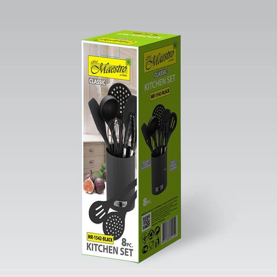 Kitchen utensils MAESTRO MR-1542-BLACK 8 elements Black Kitchen Home & Kitchen