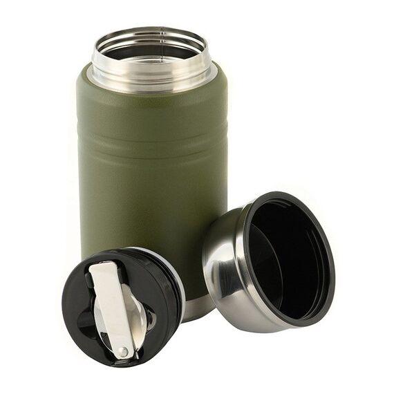 M-Tac UN-R02-750A Food thermos with foldable stainless steel spoon, 750 ml, olive green Κουζίνα Σπίτι & Κουζίνα