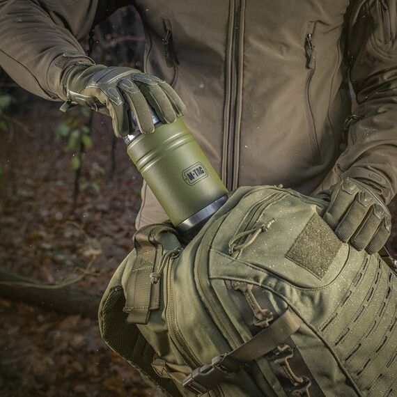 M-Tac UN-R02-750A Food thermos with foldable stainless steel spoon, 750 ml, olive green Κουζίνα Σπίτι & Κουζίνα