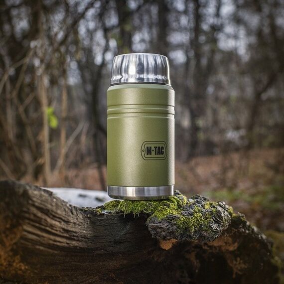 M-Tac UN-R02-750A Food thermos with foldable stainless steel spoon, 750 ml, olive green Κουζίνα Σπίτι & Κουζίνα