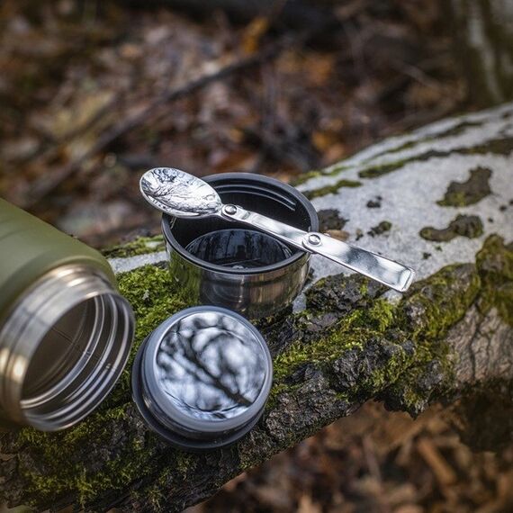 M-Tac UN-R02-750A Food thermos with foldable stainless steel spoon, 750 ml, olive green Κουζίνα Σπίτι & Κουζίνα