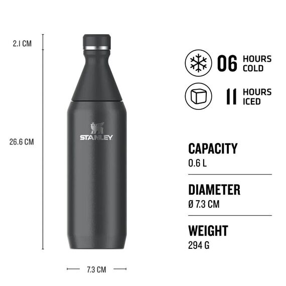 Stanley 1913 10-12069-024 drinking bottle Daily usage 0.6 ml Stainless steel Black Κουζίνα Σπίτι & Κουζίνα