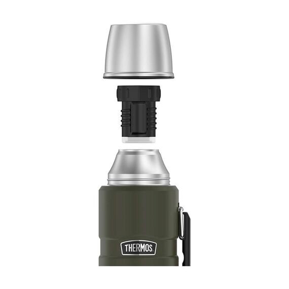 THERMOS 470 ml thermos flask with cup holder - army green Κουζίνα Σπίτι & Κουζίνα