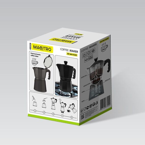 Maestro 6 cup coffee machine MR-1666-6-BLACK black Coffee Machines Appliances