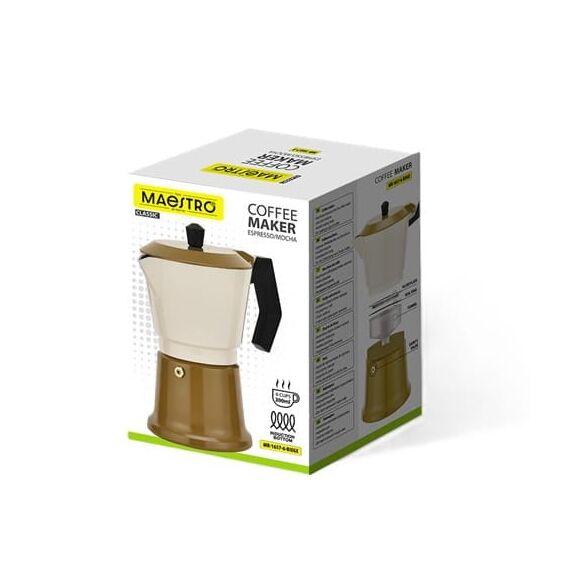 Aluminium moka pot MR-1657-6-BEIGE MAESTRO Coffee Machines Appliances
