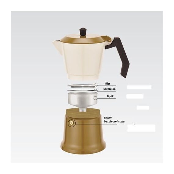 Aluminium moka pot MR-1657-9-BEIGE MAESTRO Coffee Machines Appliances