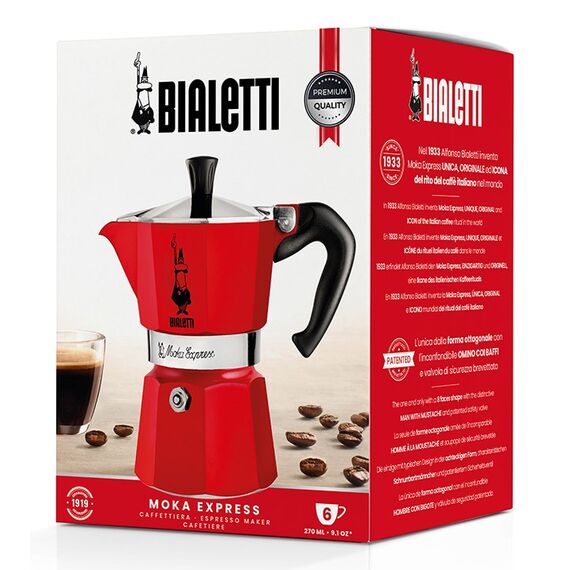 Bialetti Moka Express Moka pot Red Coffee Machines Appliances