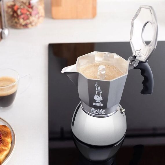 Coffee maker BIALETTI BRIKKA INDUCTION 4TZ 180 ml Anthracite, Silver Coffee Machines Appliances