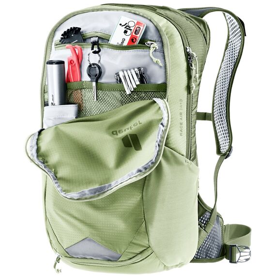 Bicycle backpack - Deuter Race Air 14+3 (Mineral/Grove) Backpacks Lugagges & Bags