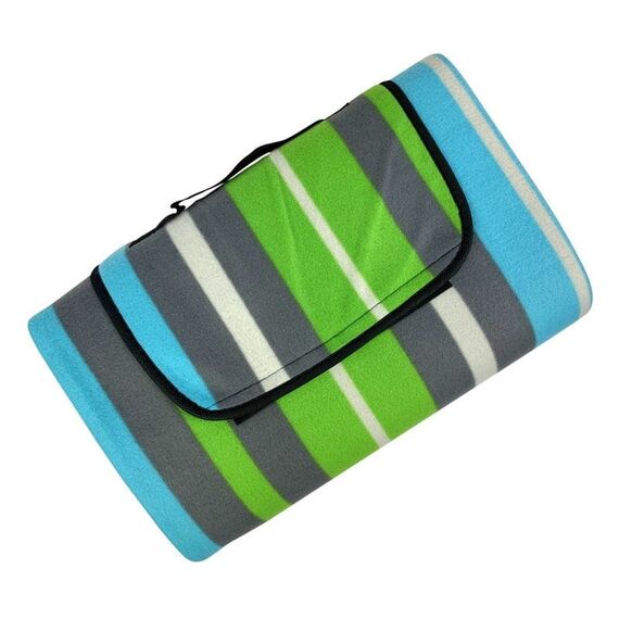 PROMIS Picnic Blanket, Green Stripes, 200 cm x 150 cm Κλινοσκεπάσματα Σπίτι & Κουζίνα