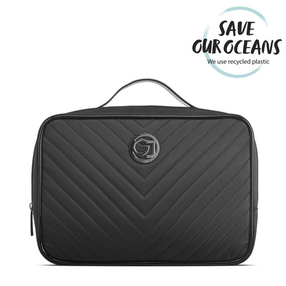 Gillian Jones - Traincase in Black Quilted Nylon / Beauty Uncategorized (Beauty)