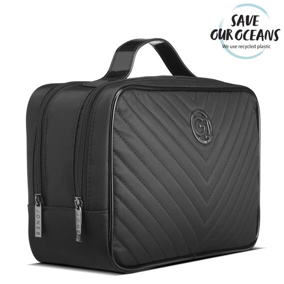 Gillian Jones - Traincase in Black Quilted Nylon / Beauty Uncategorized (Beauty)