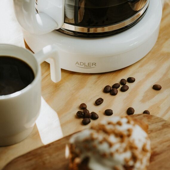 Adler AD 4383w Drip coffee maker for ground coffee 1.5 L white Coffee Machines Appliances