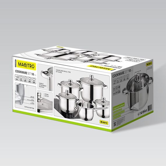Maestro MR-2020-10 A set of pots of 10 elements Κουζίνα Σπίτι & Κουζίνα