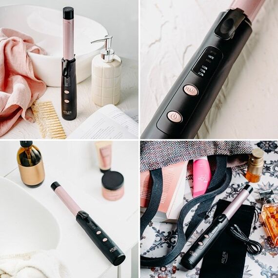 Adler AD 2120 Wireless USB curler black, pink Hair Tools Hair Care