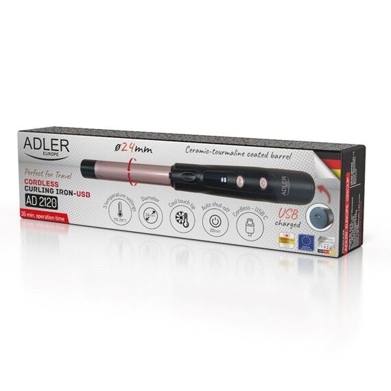 Adler AD 2120 Wireless USB curler black, pink Hair Tools Hair Care