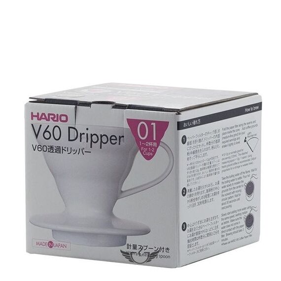 HARIO V60-01 White Ceramic Drip Καφετιέρες Συσκευές