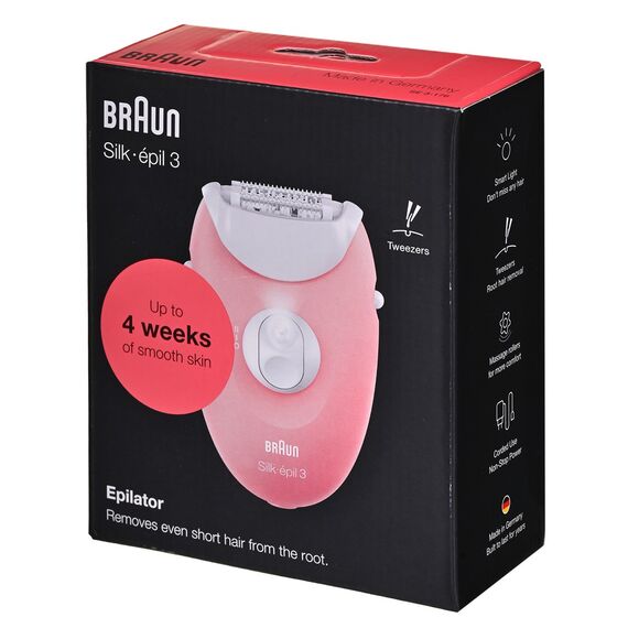 BRAUN Silk-épil 3  SES 3-176 Epilator, White and Pink Συσκευές Περιποίησης Περιποίηση Προσώπου