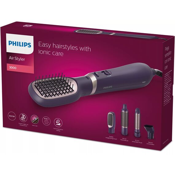 Philips 3000 series BHA313/00 hair styling tool Hot air brush Warm Black 800 W 1.8 m Hair Tools Hair Care