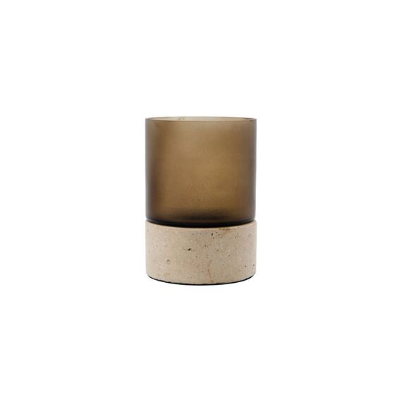 House Doctor - Rivo Candle Holder - H14 cm, Ø10 cm - Brown / Home and Kitchen