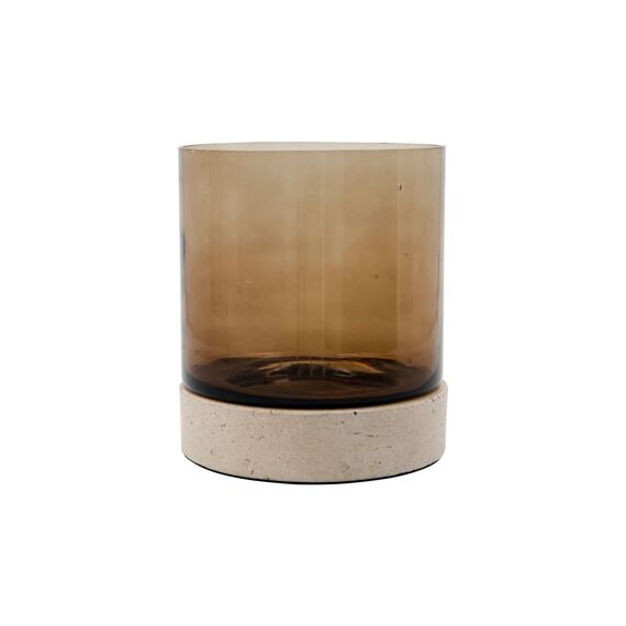 House Doctor - Rivo Candle Holder - H17.5 cm, Ø15 cm - Brown / Home and Kitchen