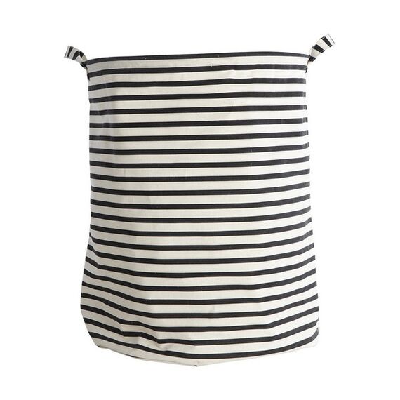 House Doctor - Stripes Laundry Bag Stripes - H50 cm - Black/White / Home and Kitchen
