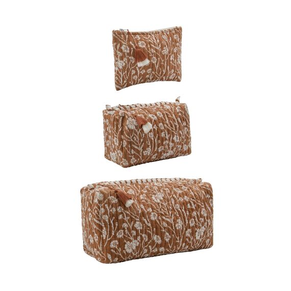House Doctor - Toiletry Bag - Terracotta - Off-white and terracotta / Luggage and Travel Gear