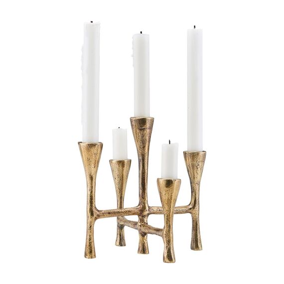 House Doctor - Tristy Candle Holder - H20 cm - Brass / Home and Kitchen