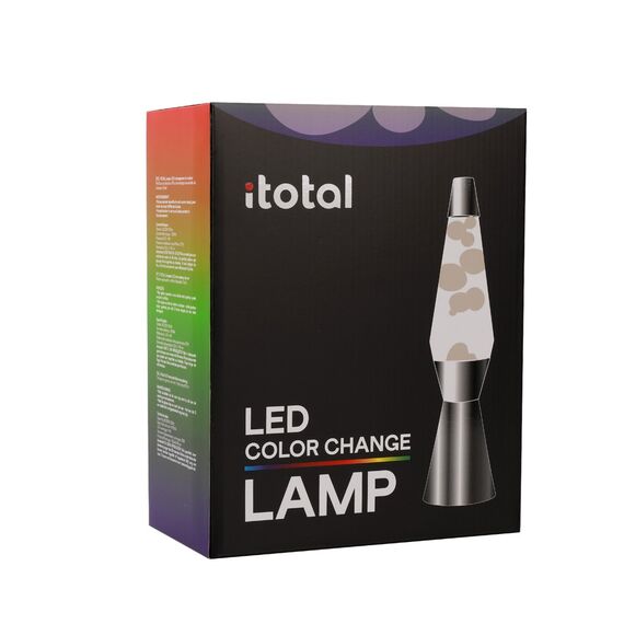iTotal - Spaceship LED Lava Lamp with Color-changing Light - White Wax and Silver Base - Silver / Home and Kitchen
