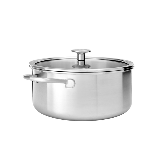 KitchenAid - Multiply Casserole with Lid - Silver - 24 cm / Home and Kitchen