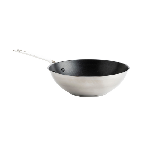 KitchenAid - Stainless Steel Sheet Wok - Silver - 28 cm / Home and Kitchen