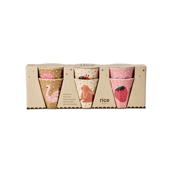 Rice - Melamine Kids Cup with Fairytale Print - Small - 160 ml - 6 Pack / Home and Kitchen