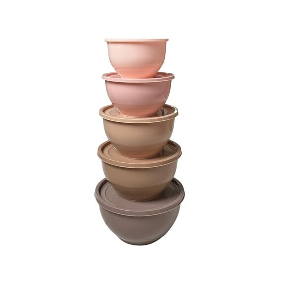 Scandinavian Collection - Bowl Set with Lids - 5 Pack - 850 ml, 1.2 L, 2.2 L, 3.1 L, 4.7 L / Home and Kitchen