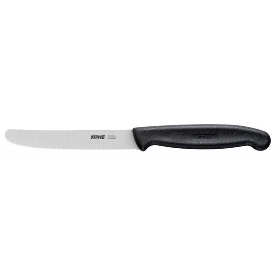 KOHE serrated knife, 104 mm, black