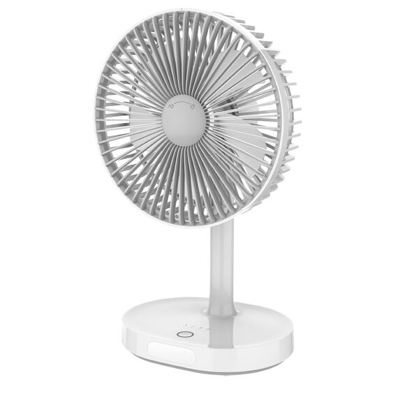 Platinet - Rechargeable Desk Fan 3000 mAh w/LED Light, White / Home and Kitchen