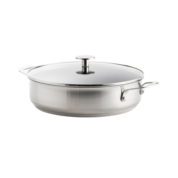 KitchenAid - Stainless Steel Sheet Skillet with 2 Side Handles - Silver - 28 cm / Home and Kitchen