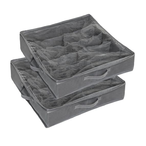 Scandinavian Collection - Storage with Compartments - Grey - 60 × 60 × 13 cm / Home and Kitchen
