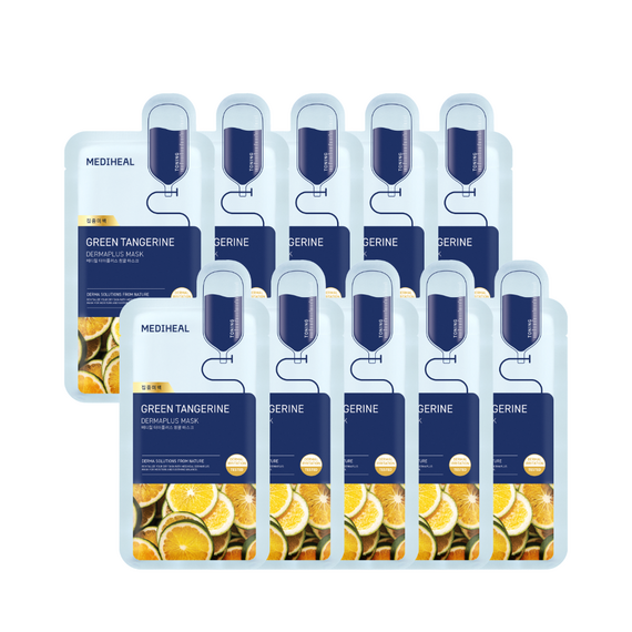 Mediheal - Dermaplus Green Tangerine Mask - Green - 10 pcs. /