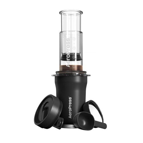 Go Plus coffee maker with black AeroPress thermal mug