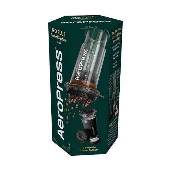 Go Plus coffee maker with black AeroPress thermal mug