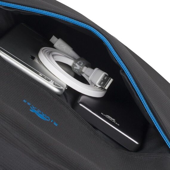 Rivacase Regent 8069 notebook case 43.9 cm (17.3") Backpack Black, Cyan Σακίδια Πλάτης Βαλίτσες & Τσάντες