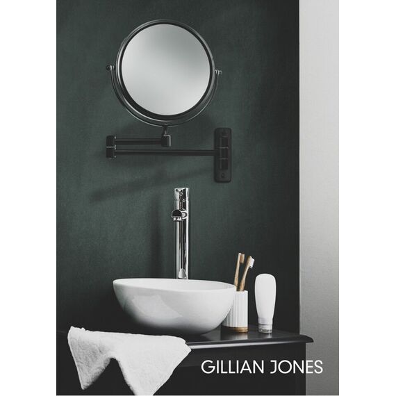 Gillian Jones - Double-Sided Wall Mirror w. x10 Magnification - Black / Beauty Tools & Accessories Makeup