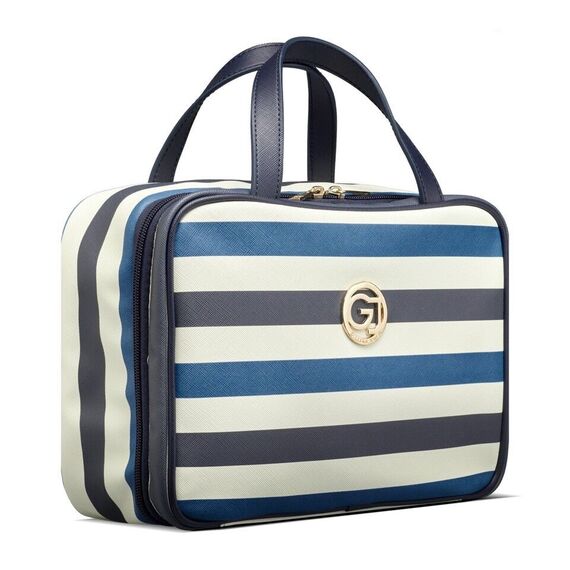 Gillian Jones - Organizer Cosmetic bag w. hangup function - Dark blue/white stripes / Beauty Accessories Woman Care