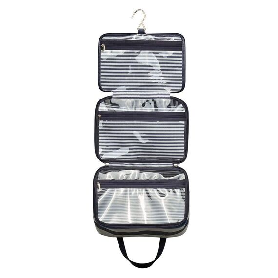 Gillian Jones - Organizer Cosmetic bag w. hangup function - Dark blue/white stripes / Beauty Accessories Woman Care