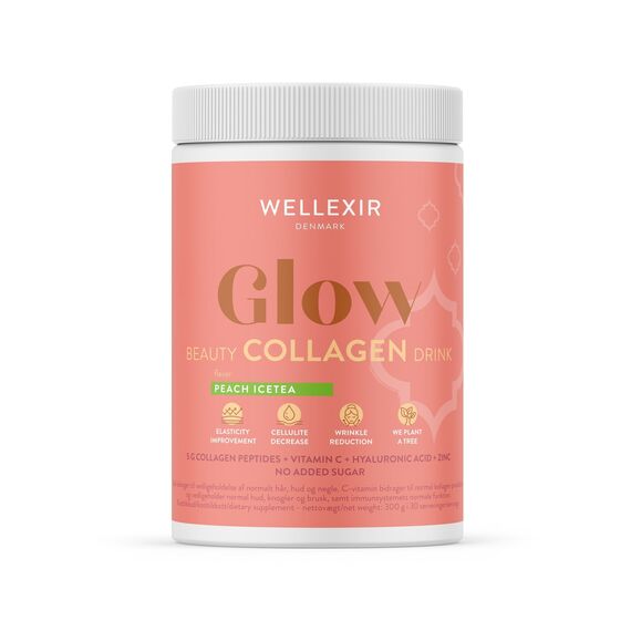 Wellexir - Glow Beauty Drink Peach Ice Tea 360 g / 60 days / Health and Personal Care Βιταμίνες & Μεταλλικά Στοιχεία Προσωπική Φροντίδα