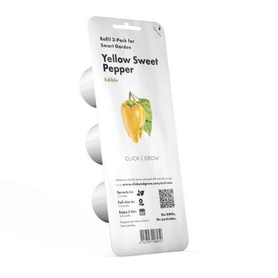 Click and Grow -  Smart Garden Refill 3-pack - Yellow Sweet Peppers (SGR53X3) / Home and Kitchen Indoor Garden Home & Kitchen
